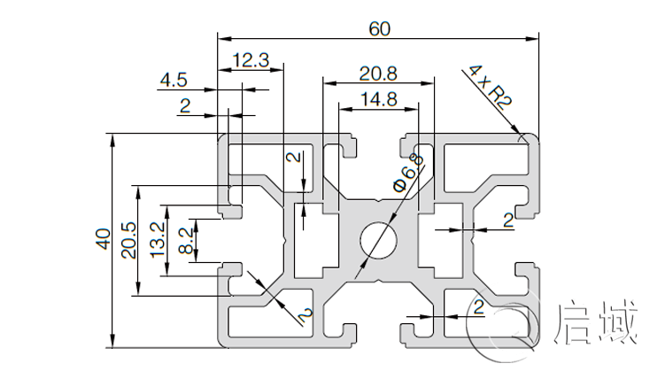 QY-8-4060歐標鋁型材圖紙